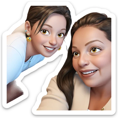 smiling girl with earrings sticker