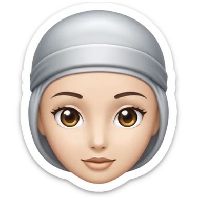 Beautiful android emoji in hairnet sticker