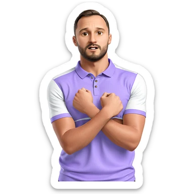 male in purple polo shirt sticker