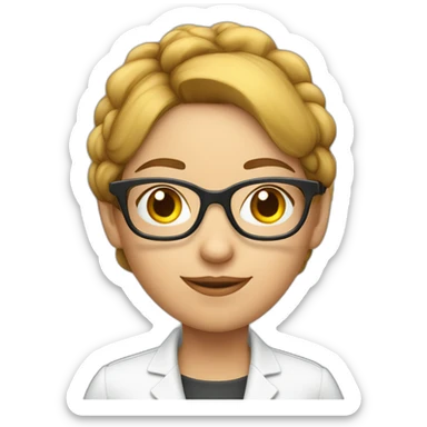 culina smart girl with reading glasses sticker