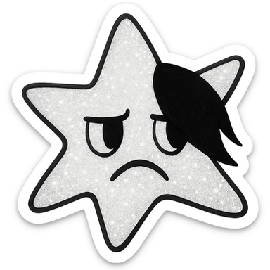 white sparkly emo object, remove background  sticker