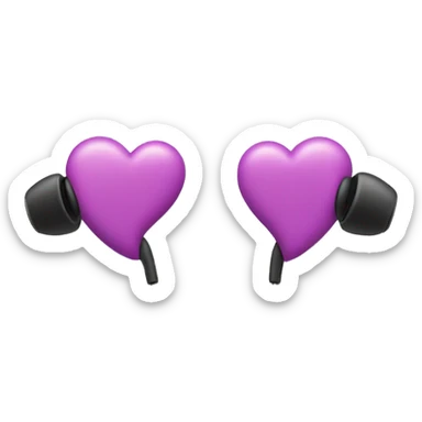 Heart shape using wired in-ear earphones sticker
