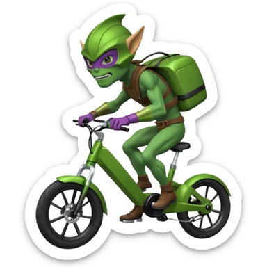 A green goblin on a Surron e bike sticker
