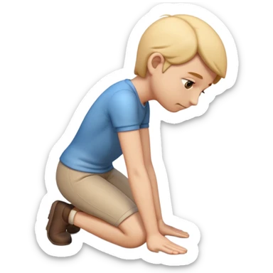 3D emoji style person bowing, respectful angle, centered, soft shadow, white background. sticker