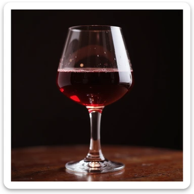 a glass of red wine with light reflections on the glass, photorealistic style, no background sticker
