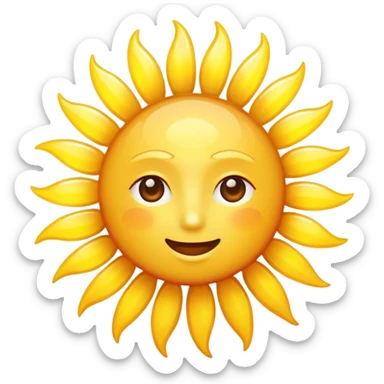 sun with heat waves sticker