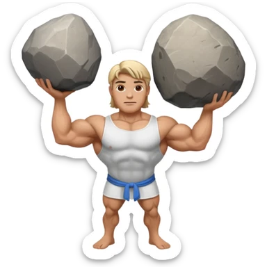 Atlas the greek god with a boulder and clothes sticker