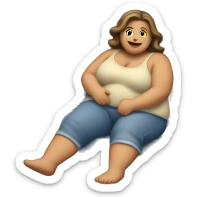 Extremely chubby woman sitting in the truck bed of a 2006 Chevy sliverado  sticker