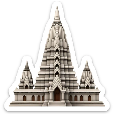 Cinematic Realistic Prambanan Temple Landmark Emoji, depicted as an ornate Hindu temple complex rendered with lifelike detail and dramatic, historical lighting. sticker