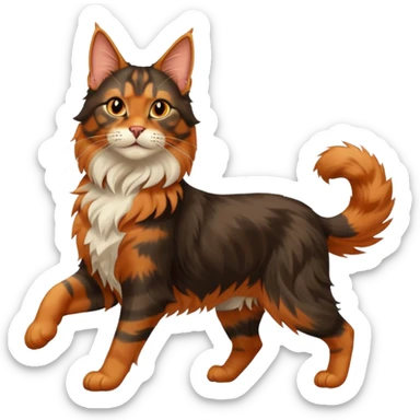 Maine Coon runs after Doberman sticker