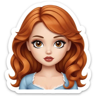 pretty bratz girl, aubrun waves, hazel eyes, black eyeliner, white skin sticker