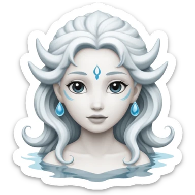 Genasi de agua dnd estilo blanco y negro dibujo sticker
