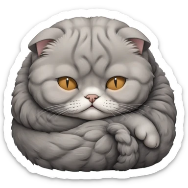 sleeping scottish fold grey sticker