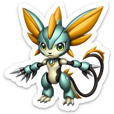 Meloetta-Wargreymon-Trico-Pokémon-Digimon-Fakémon-fusion-hybrid-creature sticker