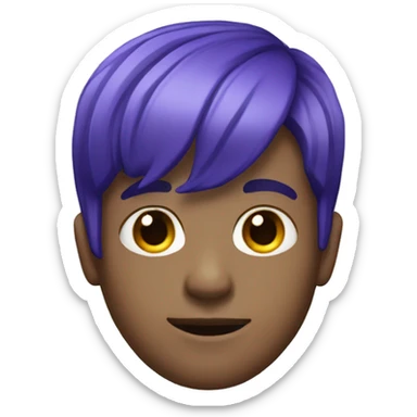 Guy with purple hair and blue streaks on the bangs and the side  sticker