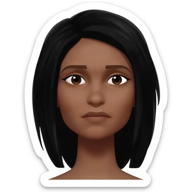 Gonemili Grace cheveux noir foncé sans sourie sticker