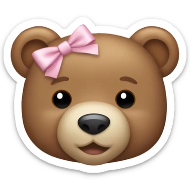 Teddy bear with light pink bow  sticker