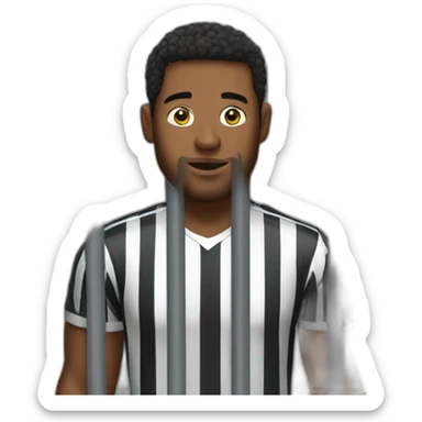 guy with juventus shirt in jail sticker