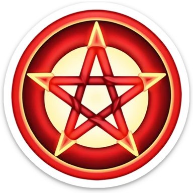 Inverted, encircled pentagram, red sticker