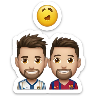 Messi et Ronaldo bisou sticker