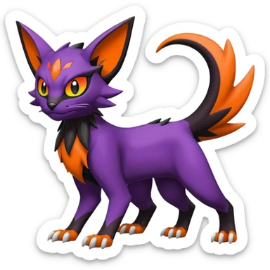 Liepard-Noivern-Litten-Sprigatito-Pokémon-fusion-creature (full body) sticker