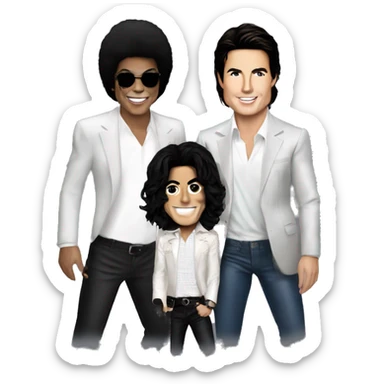 Michael Jackson, Cristiano Ronaldo and Tom Cruise sticker