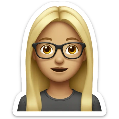 Blond girl with glasses sticker