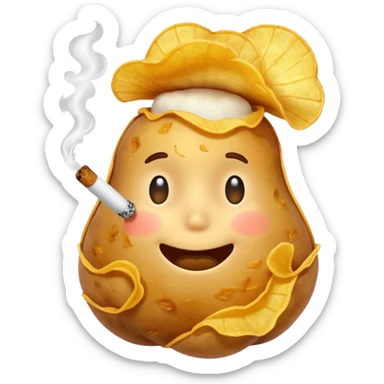 A potato chip smoking sticker