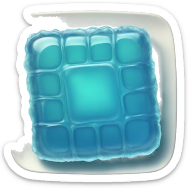 square blue jelly slab on plate sticker