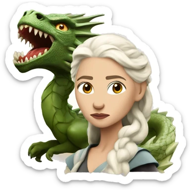 Mad Daenerys Targaryen with dragon  sticker