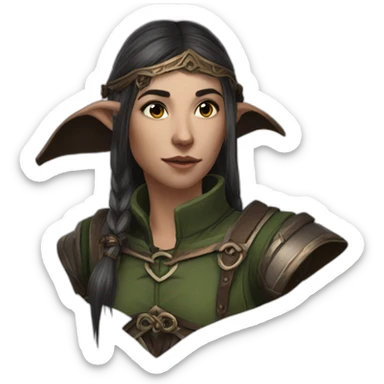 Female half-elf bard baldur's gate 3 sticker