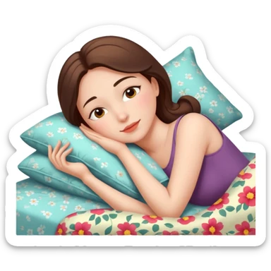 Femme qui cambré allongée sur son lit  sticker