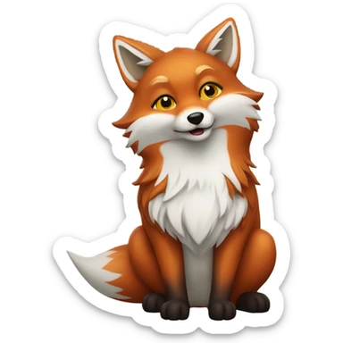 Christmas fox sticker