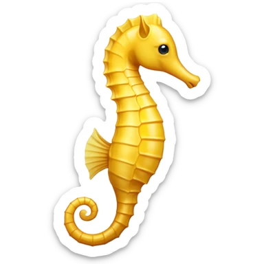 seahorse yellow facing left while tail facing right sticker