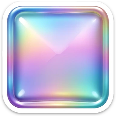 Sparkly glossy Pastel iridescent glass square sticker