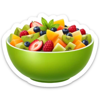 green bowl of Fruit salad front view sticker