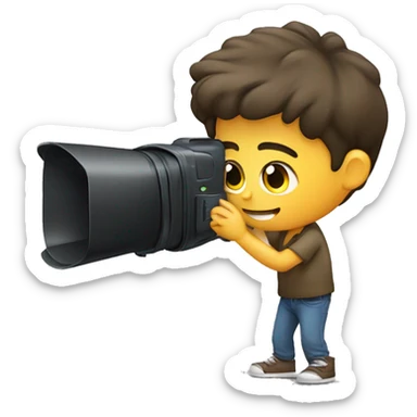 niño filmando con celular sticker