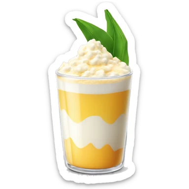 Coctel de elote con crema, queso en polvo, chile en polvo en un vaso de unicel,  sticker