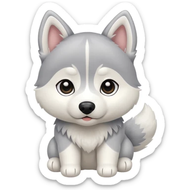 Chibi style Plush Siberian Husky  sticker