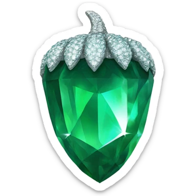 sparkling emerald Acorn like diamond sticker