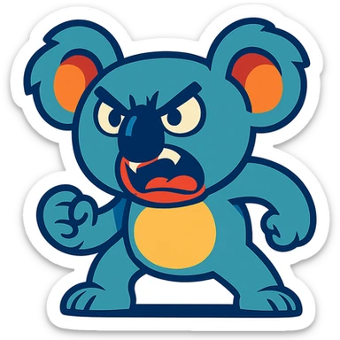 angry koala in vibrant toon style sticker