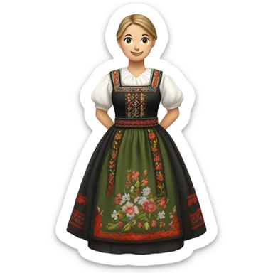 A women wearing a traditional Norwegian dress  sticker