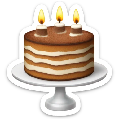 Tiramisu cake with candles sticker