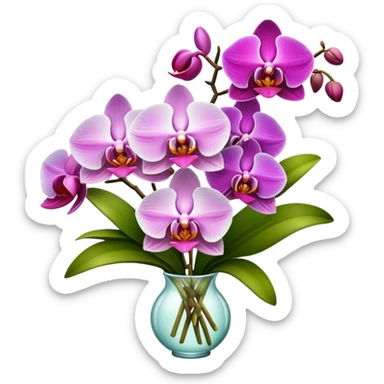 a bouquet of orchids  sticker