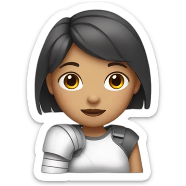 Girl with a broken arm in a cast sticker