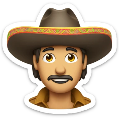 Persona con sombrero alzando la mano sticker