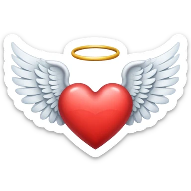 heart with angel wings sticker
