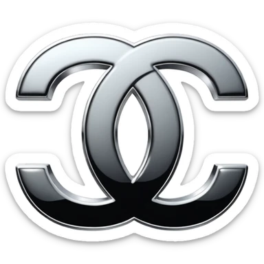 Silver chanel sign sticker