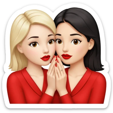 two wome nkissing hands wrapped around each other sticker