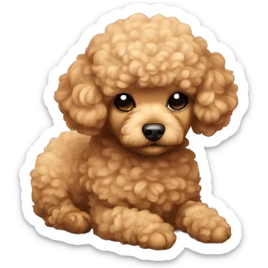 toy poodle sleep  sticker